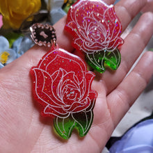 Load image into Gallery viewer, AWOMO- Red Rose Earrings