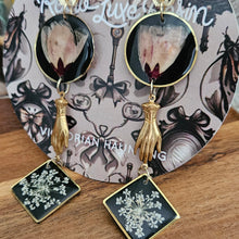 Load image into Gallery viewer, Victorian Haunting Preserved Flowers #6 Earrings