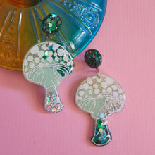 Load image into Gallery viewer, Glitter! Multi Color Mushroom Earrings