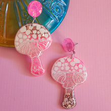 Load image into Gallery viewer, Glitter! Multi Color Mushroom Earrings