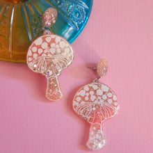 Load image into Gallery viewer, Glitter! Multi Color Mushroom Earrings