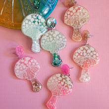 Load image into Gallery viewer, Glitter! Multi Color Mushroom Earrings