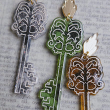 Load image into Gallery viewer, Victorian Haunting Skeleton Key Earrings
