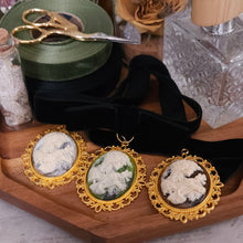 Load image into Gallery viewer, Victorian Haunting Lady Death Cameo Black Velvet Choker Necklace