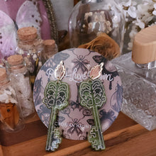 Load image into Gallery viewer, Victorian Haunting Skeleton Key Earrings