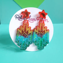 Load image into Gallery viewer, Neon Rodeo Sunrise Abstract Earrings