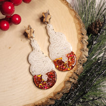 Load image into Gallery viewer, Winter Solstice White Sun Serpent Earrings
