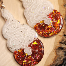 Load image into Gallery viewer, Winter Solstice White Sun Serpent Earrings