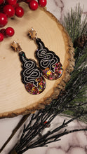Load image into Gallery viewer, Winter Solstice White Sun Serpent Earrings