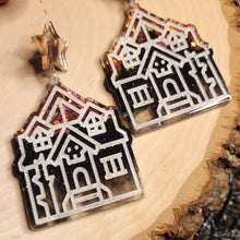 Load image into Gallery viewer, Winter Solstice Red Witch House Earrings