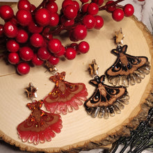 Load image into Gallery viewer, Winter Solstice Red Lunar Moth Earrings