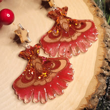 Load image into Gallery viewer, Winter Solstice Red Lunar Moth Earrings