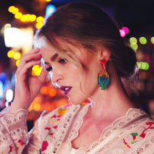 Load image into Gallery viewer, Neon Rodeo Sunrise Abstract Earrings