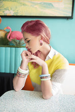 Load image into Gallery viewer, Sundae Funday Faceted Wing Art Deco Studs in Cotton Candy Cream