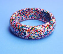 Load image into Gallery viewer, Sundae Funday Thick Resin Rainbow Sprinkle Bangle