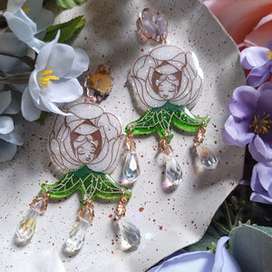 AWOMO- White Rose Earrings