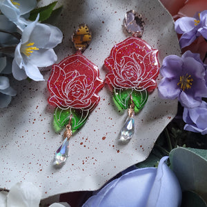 AWOMO- Red Rose Earrings