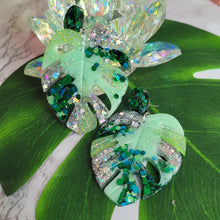 Load image into Gallery viewer, Multi Color Monstera Leaf Earrings
