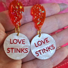 Load image into Gallery viewer, Galentine&#39;s The 13th Love Stinks Earrings
