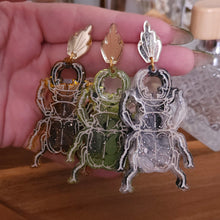 Load image into Gallery viewer, Victorian Haunting Beetle Earrings
