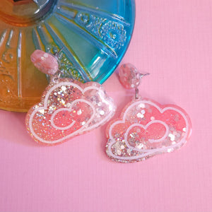 Glitter! Multi Color Cloud Earrings