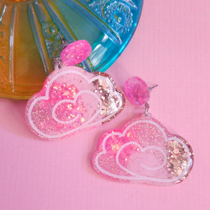 Glitter! Multi Color Cloud Earrings