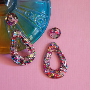 Glitter! Chaos Glitter Teardrop Earrings