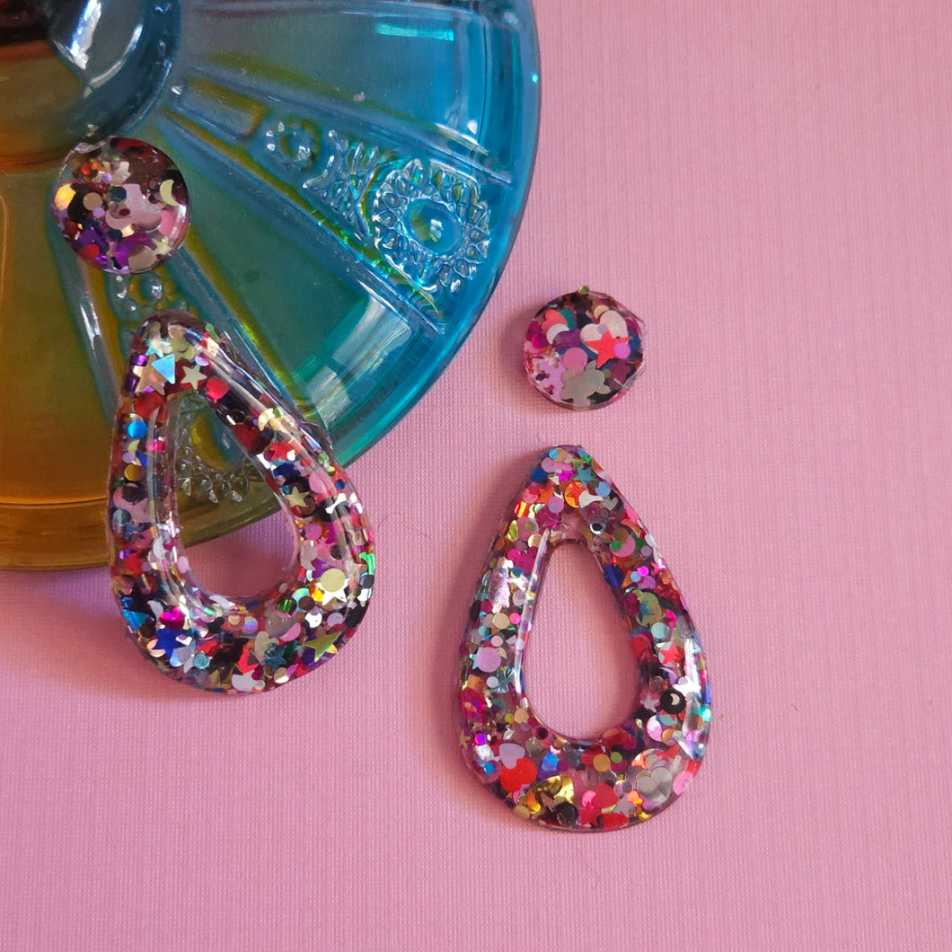 Glitter! Chaos Glitter Teardrop Earrings