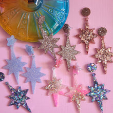 Load image into Gallery viewer, Glitter! Multi-Color Star Earrings
