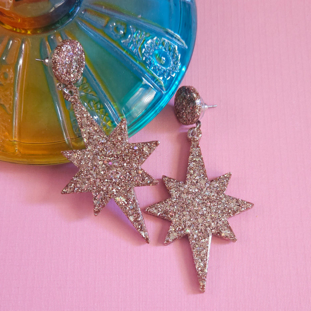 Glitter! Multi-Color Star Earrings