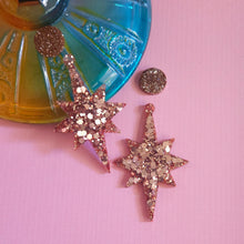 Load image into Gallery viewer, Glitter! Multi-Color Star Earrings
