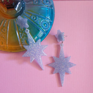 Glitter! Multi-Color Star Earrings