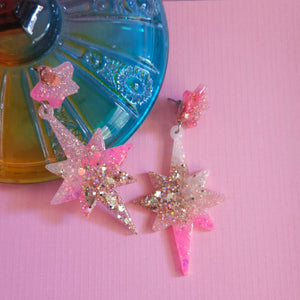 Glitter! Multi-Color Star Earrings