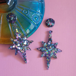 Glitter! Multi-Color Star Earrings