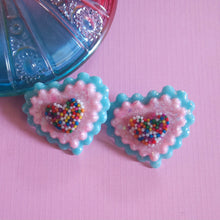 Load image into Gallery viewer, Glitter! Sprinkle Cake Stud Earrings
