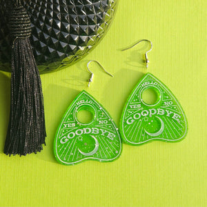 Green Planchette Earrings