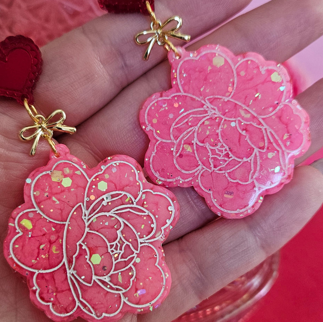 Galentine's The 13th Pink Peony Earrings