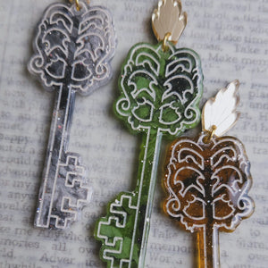 Victorian Haunting Skeleton Key Earrings