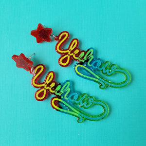 Neon Rodeo Sunrise Yeehaw Earrings