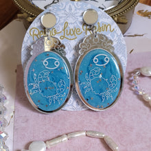 Load image into Gallery viewer, Celestial Cancer Cameo Earrings
