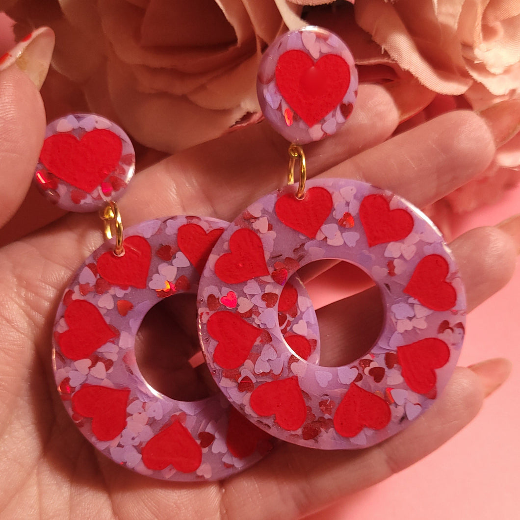 Galentine's Heart Hoop Earrings