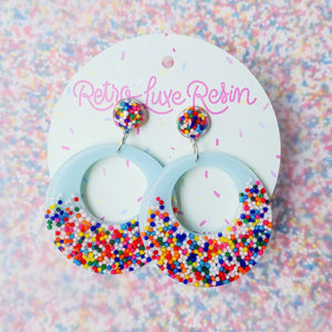 Sundae Funday Smooth Drop Hoops in Cotton Candy Cream