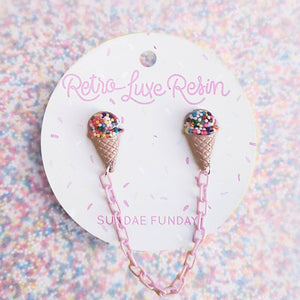 Retro Luxe Resin I Love Ice Cream Collar Clips