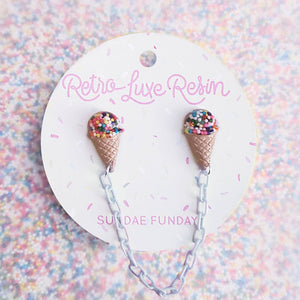 Retro Luxe Resin I Love Ice Cream Collar Clips